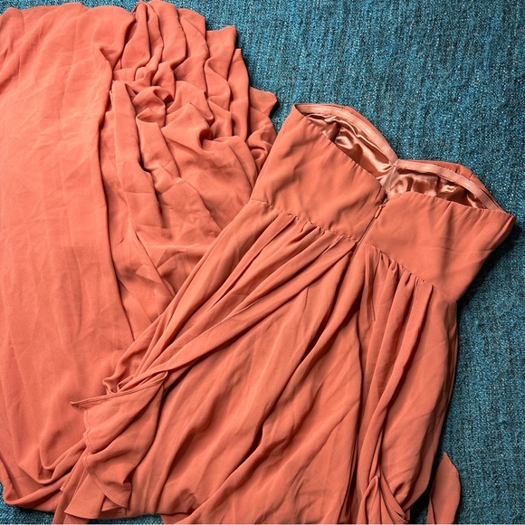 Lulus Falling For You Maxi Dress in Rusty Rose Bridesmaid Gown - Picture 3 of 6